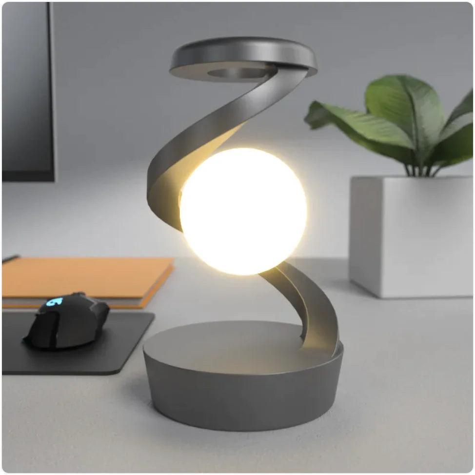 Rotating Moon Desk Lamp with Wireless Phone Charging and Touch Sensor