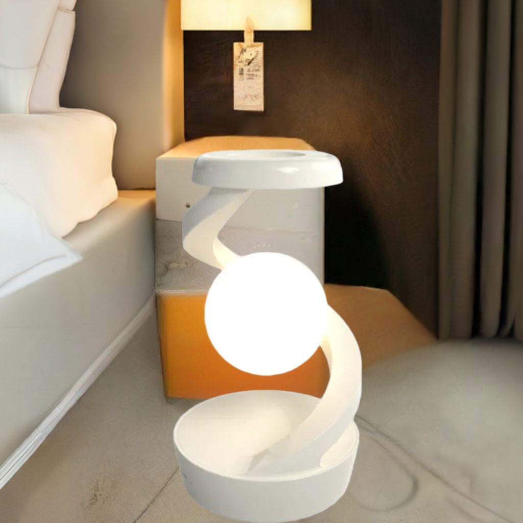 Rotating Moon Desk Lamp with Wireless Phone Charging and Touch Sensor