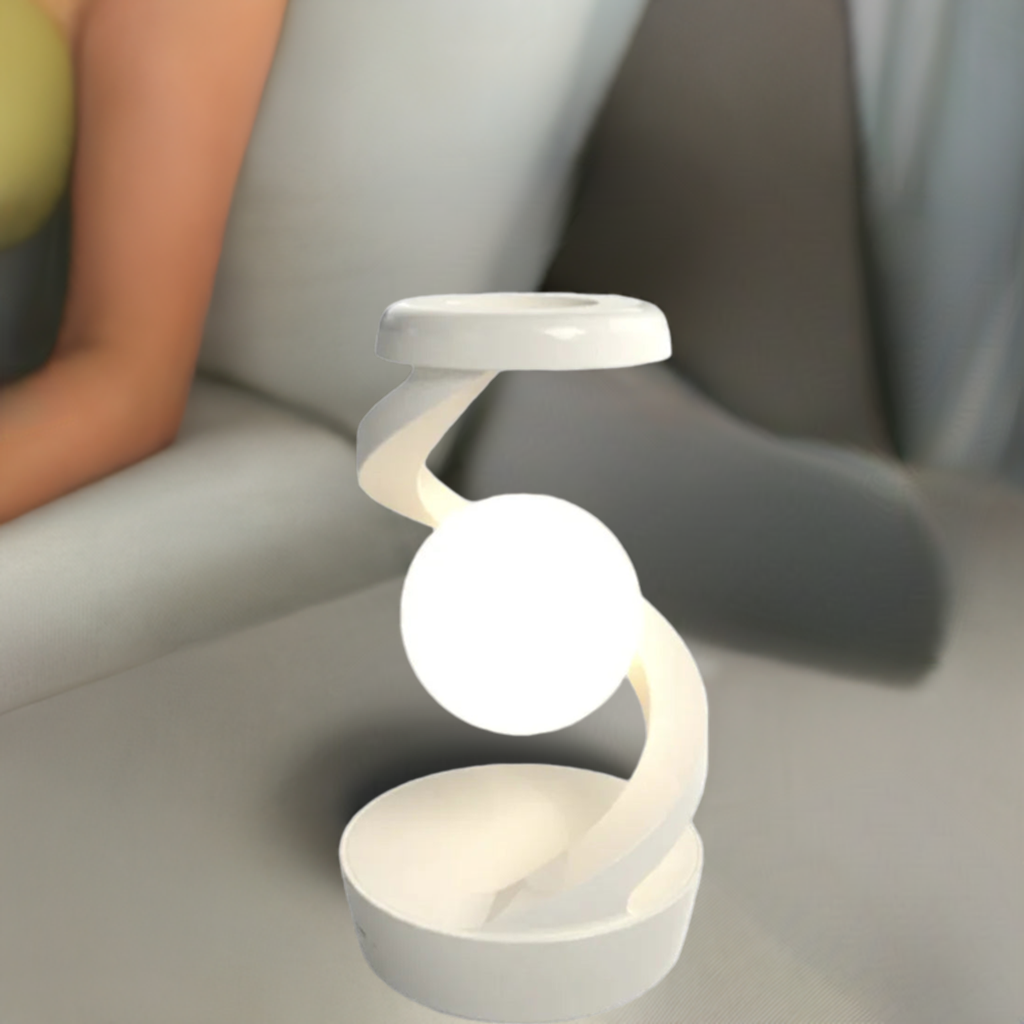 Rotating Moon Desk Lamp with Wireless Phone Charging and Touch Sensor