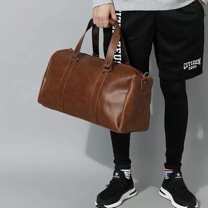 Leather Duffel Travel Bag