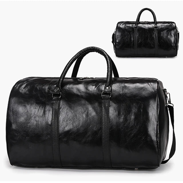 Leather Duffel Travel Bag